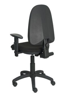 Modelo Ayna - Silla de oficina ergonómica con mecanismo de contacto permanente y regulable en altura - Asiento y respaldo tapizados en tejido BALI color negro (BRAZOS REGULABLES INCLUIDOS)