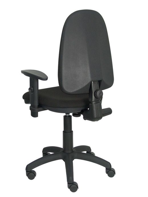 Modelo Ayna - Silla de oficina ergonómica con mecanismo de contacto permanente y regulable en altura - Asiento y respaldo tapizados en tejido BALI color negro (BRAZOS REGULABLES INCLUIDOS)
