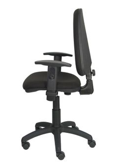 Modelo Ayna - Silla de oficina ergonómica con mecanismo de contacto permanente y regulable en altura - Asiento y respaldo tapizados en tejido BALI color negro (BRAZOS REGULABLES INCLUIDOS)