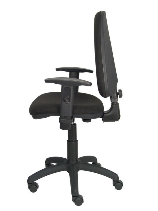 Modelo Ayna - Silla de oficina ergonómica con mecanismo de contacto permanente y regulable en altura - Asiento y respaldo tapizados en tejido BALI color negro (BRAZOS REGULABLES INCLUIDOS)