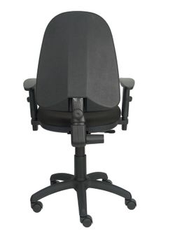 Modelo Ayna - Silla de oficina ergonómica con mecanismo de contacto permanente y regulable en altura - Asiento y respaldo tapizados en tejido BALI color negro (BRAZOS REGULABLES INCLUIDOS)