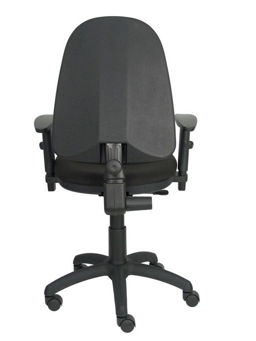 Modelo Ayna - Silla de oficina ergonómica con mecanismo de contacto permanente y regulable en altura - Asiento y respaldo tapizados en tejido BALI color negro (BRAZOS REGULABLES INCLUIDOS)