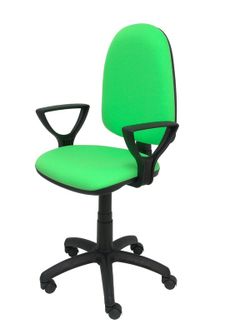 Modelo Ayna - Silla de oficina ergonómica con mecanismo de contacto permanente y regulable en altura - Asiento y respaldo tapizados en tejido BALI color pistacho (BRAZOS FIJOS INCLUIDOS)