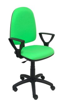 Modelo Ayna - Silla de oficina ergonómica con mecanismo de contacto permanente y regulable en altura - Asiento y respaldo tapizados en tejido BALI color pistacho (BRAZOS FIJOS INCLUIDOS)
