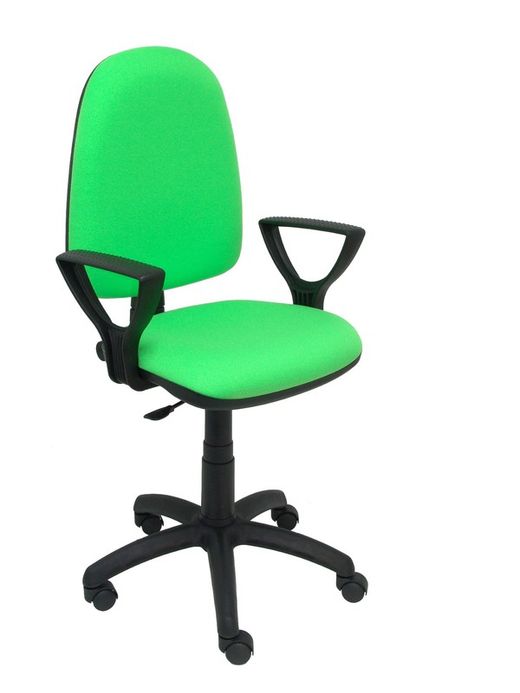 Modelo Ayna - Silla de oficina ergonómica con mecanismo de contacto permanente y regulable en altura - Asiento y respaldo tapizados en tejido BALI color pistacho (BRAZOS FIJOS INCLUIDOS)