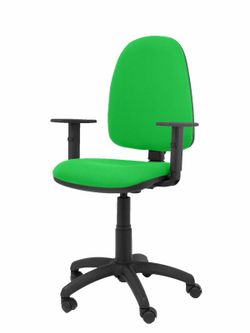 Modelo Ayna - Silla de oficina ergonómica con mecanismo de contacto permanente y regulable en altura - Asiento y respaldo tapizados en tejido BALI color pistacho (BRAZOS REGULABLES EN ALTURA)