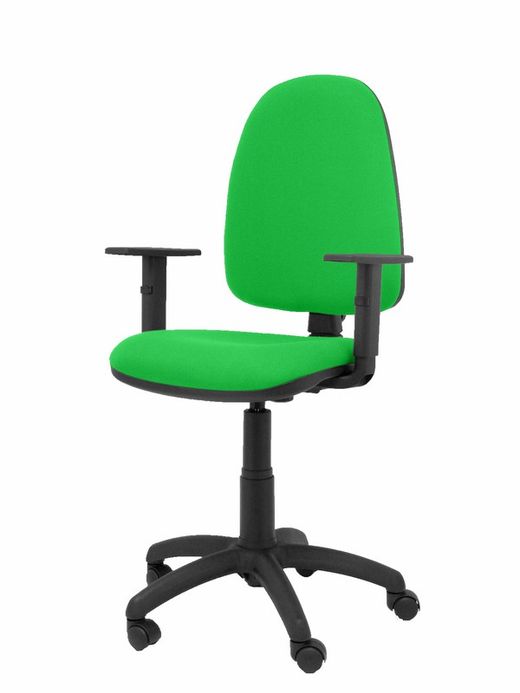 Modelo Ayna - Silla de oficina ergonómica con mecanismo de contacto permanente y regulable en altura - Asiento y respaldo tapizados en tejido BALI color pistacho (BRAZOS REGULABLES EN ALTURA)