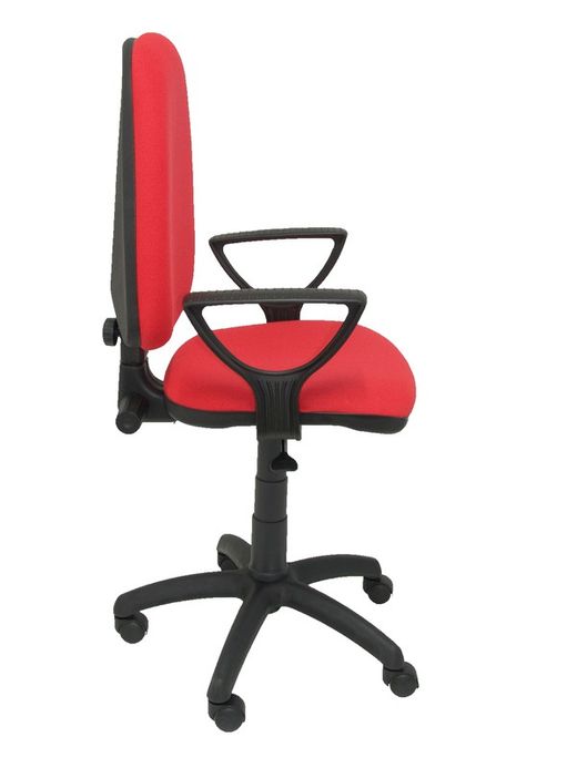 Modelo Ayna - Silla de oficina ergonómica con mecanismo de contacto permanente y regulable en altura - Asiento y respaldo tapizados en tejido BALI color rojo (BRAZOS FIJOS INCLUIDOS)