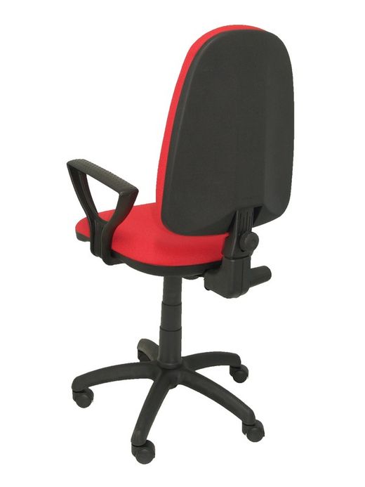 Modelo Ayna - Silla de oficina ergonómica con mecanismo de contacto permanente y regulable en altura - Asiento y respaldo tapizados en tejido BALI color rojo (BRAZOS FIJOS INCLUIDOS)