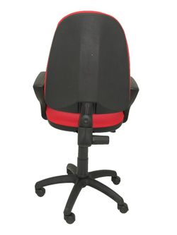 Modelo Ayna - Silla de oficina ergonómica con mecanismo de contacto permanente y regulable en altura - Asiento y respaldo tapizados en tejido BALI color rojo (BRAZOS FIJOS INCLUIDOS)