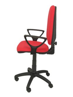 Modelo Ayna - Silla de oficina ergonómica con mecanismo de contacto permanente y regulable en altura - Asiento y respaldo tapizados en tejido BALI color rojo (BRAZOS FIJOS INCLUIDOS)