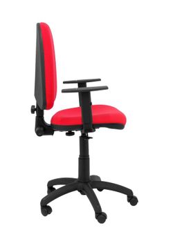 Modelo Ayna - Silla de oficina ergonómica con mecanismo de contacto permanente y regulable en altura - Asiento y respaldo tapizados en tejido BALI color rojo (BRAZOS REGULABLES EN ALTURA)