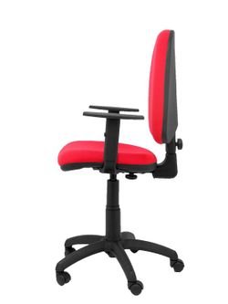 Modelo Ayna - Silla de oficina ergonómica con mecanismo de contacto permanente y regulable en altura - Asiento y respaldo tapizados en tejido BALI color rojo (BRAZOS REGULABLES EN ALTURA)