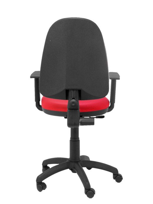 Modelo Ayna - Silla de oficina ergonómica con mecanismo de contacto permanente y regulable en altura - Asiento y respaldo tapizados en tejido BALI color rojo (BRAZOS REGULABLES EN ALTURA)