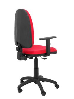 Modelo Ayna - Silla de oficina ergonómica con mecanismo de contacto permanente y regulable en altura - Asiento y respaldo tapizados en tejido BALI color rojo (BRAZOS REGULABLES EN ALTURA)