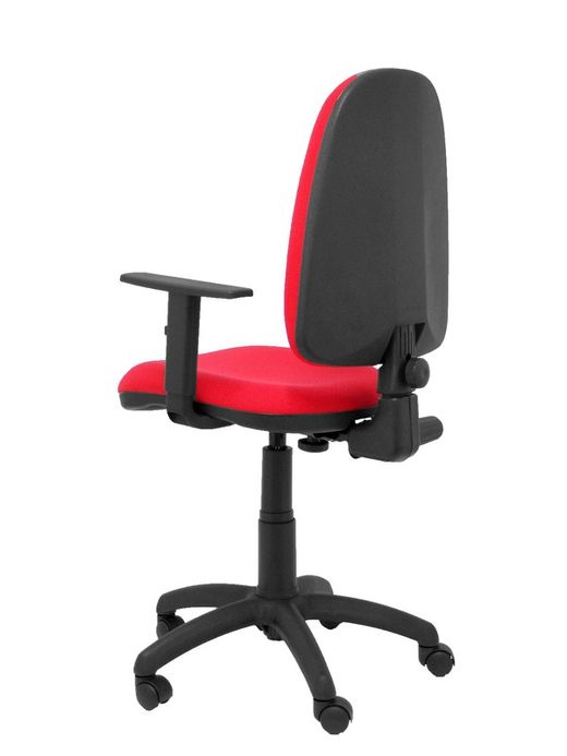 Modelo Ayna - Silla de oficina ergonómica con mecanismo de contacto permanente y regulable en altura - Asiento y respaldo tapizados en tejido BALI color rojo (BRAZOS REGULABLES EN ALTURA)