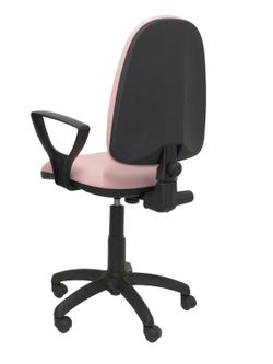 Modelo Ayna - Silla de oficina ergonómica con mecanismo de contacto permanente y regulable en altura - Asiento y respaldo tapizados en tejido BALI color rosa pálido (BRAZOS FIJOS INCLUIDOS)