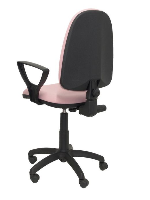 Modelo Ayna - Silla de oficina ergonómica con mecanismo de contacto permanente y regulable en altura - Asiento y respaldo tapizados en tejido BALI color rosa pálido (BRAZOS FIJOS INCLUIDOS)