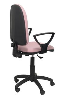 Modelo Ayna - Silla de oficina ergonómica con mecanismo de contacto permanente y regulable en altura - Asiento y respaldo tapizados en tejido BALI color rosa pálido (BRAZOS FIJOS INCLUIDOS)