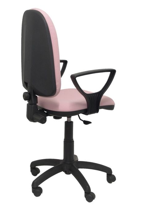 Modelo Ayna - Silla de oficina ergonómica con mecanismo de contacto permanente y regulable en altura - Asiento y respaldo tapizados en tejido BALI color rosa pálido (BRAZOS FIJOS INCLUIDOS)