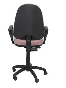 Modelo Ayna - Silla de oficina ergonómica con mecanismo de contacto permanente y regulable en altura - Asiento y respaldo tapizados en tejido BALI color rosa pálido (BRAZOS FIJOS INCLUIDOS)