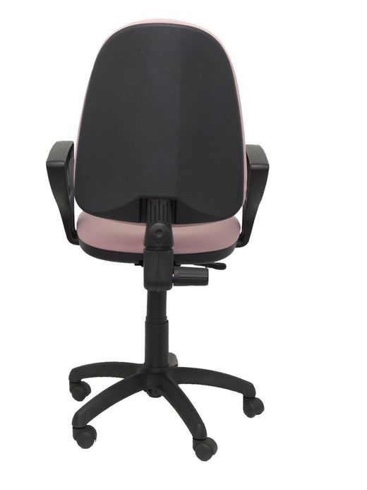 Modelo Ayna - Silla de oficina ergonómica con mecanismo de contacto permanente y regulable en altura - Asiento y respaldo tapizados en tejido BALI color rosa pálido (BRAZOS FIJOS INCLUIDOS)