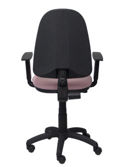 Modelo Ayna - Silla de oficina ergonómica con mecanismo de contacto permanente y regulable en altura - Asiento y respaldo tapizados en tejido BALI color rosa pálido (BRAZOS REGULABLES EN ALTURA)