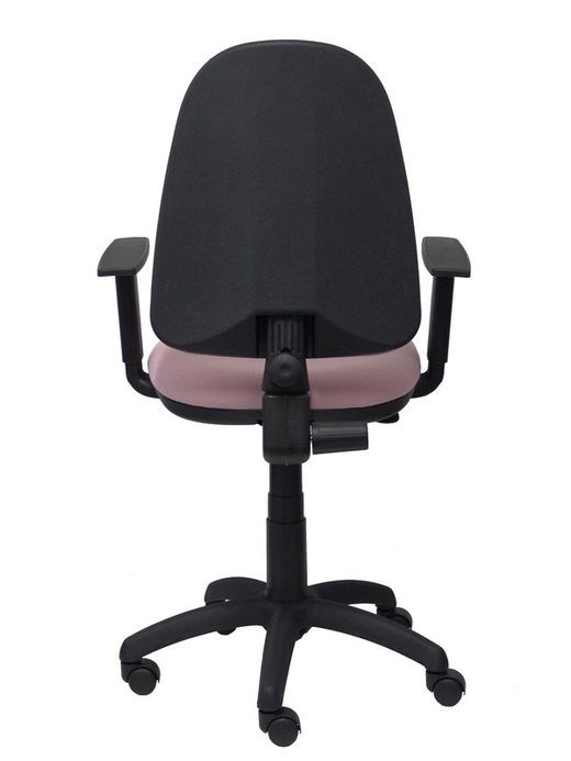 Modelo Ayna - Silla de oficina ergonómica con mecanismo de contacto permanente y regulable en altura - Asiento y respaldo tapizados en tejido BALI color rosa pálido (BRAZOS REGULABLES EN ALTURA)