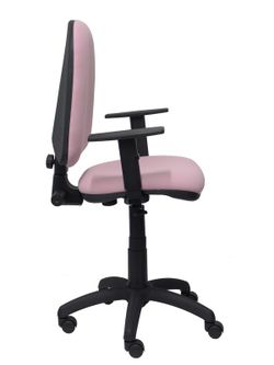 Modelo Ayna - Silla de oficina ergonómica con mecanismo de contacto permanente y regulable en altura - Asiento y respaldo tapizados en tejido BALI color rosa pálido (BRAZOS REGULABLES EN ALTURA)