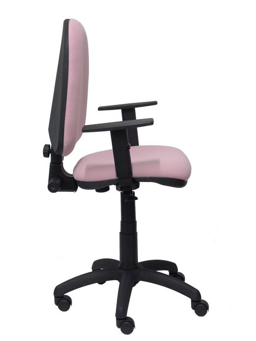 Modelo Ayna - Silla de oficina ergonómica con mecanismo de contacto permanente y regulable en altura - Asiento y respaldo tapizados en tejido BALI color rosa pálido (BRAZOS REGULABLES EN ALTURA)