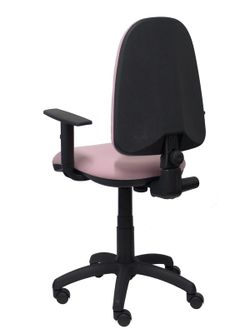 Modelo Ayna - Silla de oficina ergonómica con mecanismo de contacto permanente y regulable en altura - Asiento y respaldo tapizados en tejido BALI color rosa pálido (BRAZOS REGULABLES EN ALTURA)
