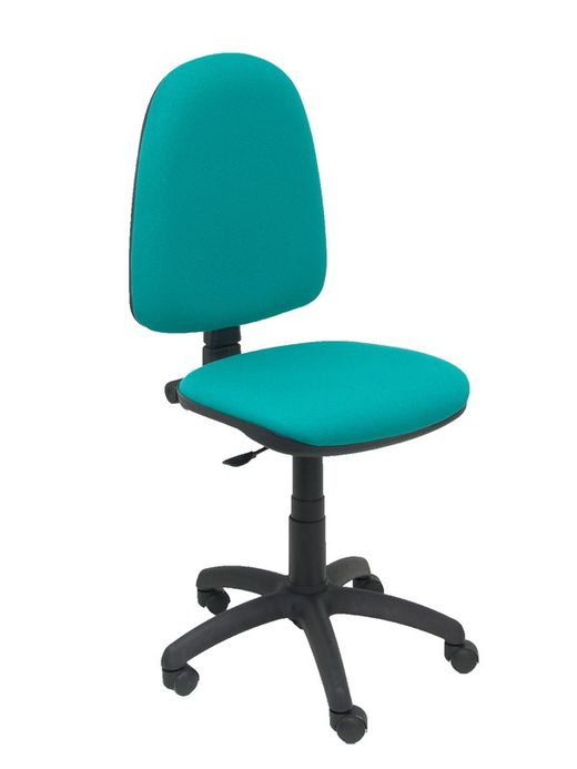 Modelo Ayna - Silla de oficina ergonómica con mecanismo de contacto permanente y regulable en altura - Asiento y respaldo tapizados en tejido BALI color turquesa