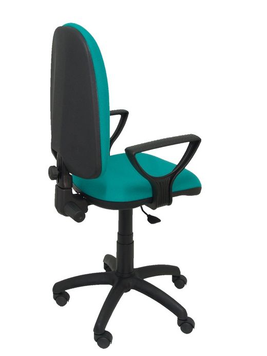 Modelo Ayna - Silla de oficina ergonómica con mecanismo de contacto permanente y regulable en altura - Asiento y respaldo tapizados en tejido BALI color turquesa (BRAZOS FIJOS INCLUIDOS)