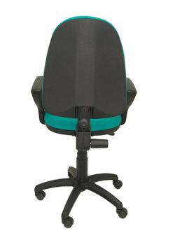 Modelo Ayna - Silla de oficina ergonómica con mecanismo de contacto permanente y regulable en altura - Asiento y respaldo tapizados en tejido BALI color turquesa (BRAZOS FIJOS INCLUIDOS)