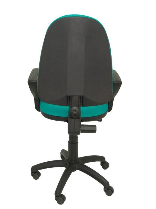 Modelo Ayna - Silla de oficina ergonómica con mecanismo de contacto permanente y regulable en altura - Asiento y respaldo tapizados en tejido BALI color turquesa (BRAZOS FIJOS INCLUIDOS)