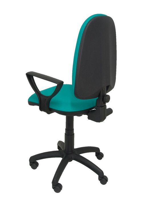 Modelo Ayna - Silla de oficina ergonómica con mecanismo de contacto permanente y regulable en altura - Asiento y respaldo tapizados en tejido BALI color turquesa (BRAZOS FIJOS INCLUIDOS)