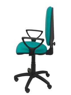 Modelo Ayna - Silla de oficina ergonómica con mecanismo de contacto permanente y regulable en altura - Asiento y respaldo tapizados en tejido BALI color turquesa (BRAZOS FIJOS INCLUIDOS)