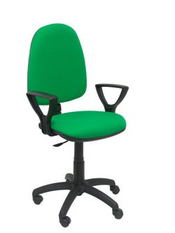 Modelo Ayna  Silla de oficina ergonómica con mecanismo de contacto permanente y regulable en altura  Asiento y respaldo tapizados en tejido BALI color verde
