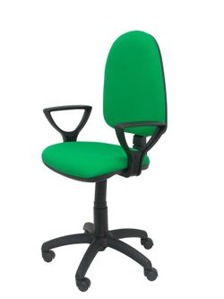 Modelo Ayna  Silla de oficina ergonómica con mecanismo de contacto permanente y regulable en altura  Asiento y respaldo tapizados en tejido BALI color verde
