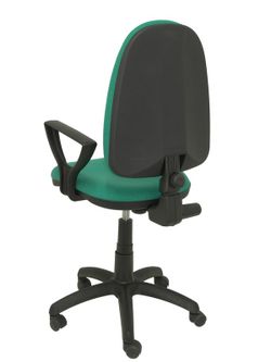 Modelo Ayna - Silla de oficina ergonómica con mecanismo de contacto permanente y regulable en altura - Asiento y respaldo tapizados en tejido BALI color verde esmeralda (BRAZOS FIJOS INCLUIDOS)