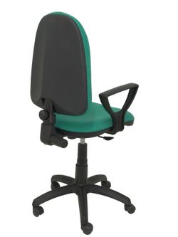 Modelo Ayna - Silla de oficina ergonómica con mecanismo de contacto permanente y regulable en altura - Asiento y respaldo tapizados en tejido BALI color verde esmeralda (BRAZOS FIJOS INCLUIDOS)