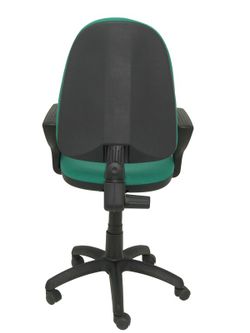Modelo Ayna - Silla de oficina ergonómica con mecanismo de contacto permanente y regulable en altura - Asiento y respaldo tapizados en tejido BALI color verde esmeralda (BRAZOS FIJOS INCLUIDOS)