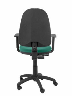 Modelo Ayna - Silla de oficina ergonómica con mecanismo de contacto permanente y regulable en altura - Asiento y respaldo tapizados en tejido BALI color verde esmeralda (BRAZOS REGULABLES EN ALTURA)