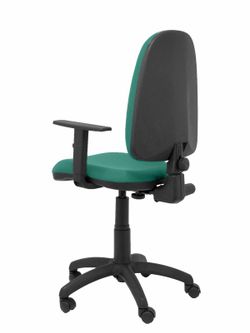 Modelo Ayna - Silla de oficina ergonómica con mecanismo de contacto permanente y regulable en altura - Asiento y respaldo tapizados en tejido BALI color verde esmeralda (BRAZOS REGULABLES EN ALTURA)