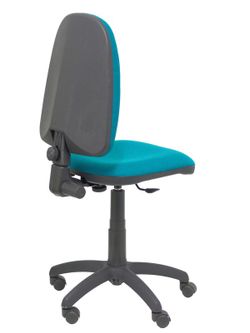Modelo Ayna - Silla de oficina ergonómica con mecanismo de contacto permanente y regulable en altura - Asiento y respaldo tapizados en tejido BALI color verde petróleo.
