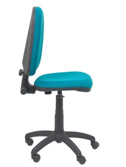 Modelo Ayna - Silla de oficina ergonómica con mecanismo de contacto permanente y regulable en altura - Asiento y respaldo tapizados en tejido BALI color verde petróleo.