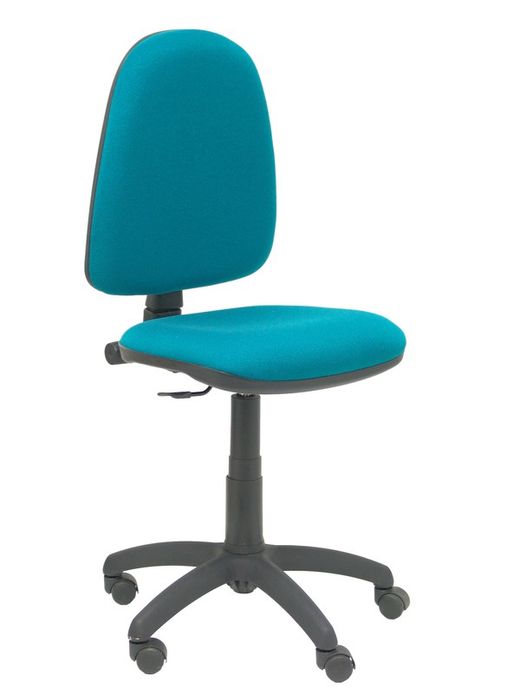 Modelo Ayna - Silla de oficina ergonómica con mecanismo de contacto permanente y regulable en altura - Asiento y respaldo tapizados en tejido BALI color verde petróleo.