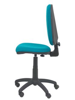 Modelo Ayna - Silla de oficina ergonómica con mecanismo de contacto permanente y regulable en altura - Asiento y respaldo tapizados en tejido BALI color verde petróleo.