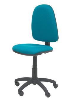 Modelo Ayna - Silla de oficina ergonómica con mecanismo de contacto permanente y regulable en altura - Asiento y respaldo tapizados en tejido BALI color verde petróleo.