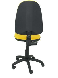 Modelo Ayna - Silla de oficina ergonómica con mecanismo de contacto permanente y regulable en altura - Asiento y respaldo tapizados en tejido similpiel color amarillo